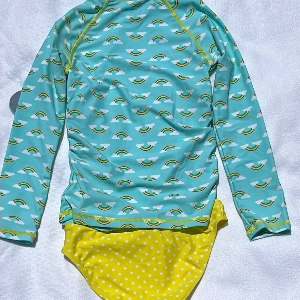 Blue and Yellow Rashguard Swim Set